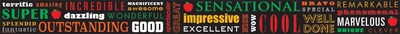 Teacher Created Resources 35 x 3 Positive Words Subway Art Straight Border Trim (TCR5803)