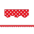 Teacher Created Resources 35 x 2.25 Red with White Stars Scalloped Border Trim (TCR5809)