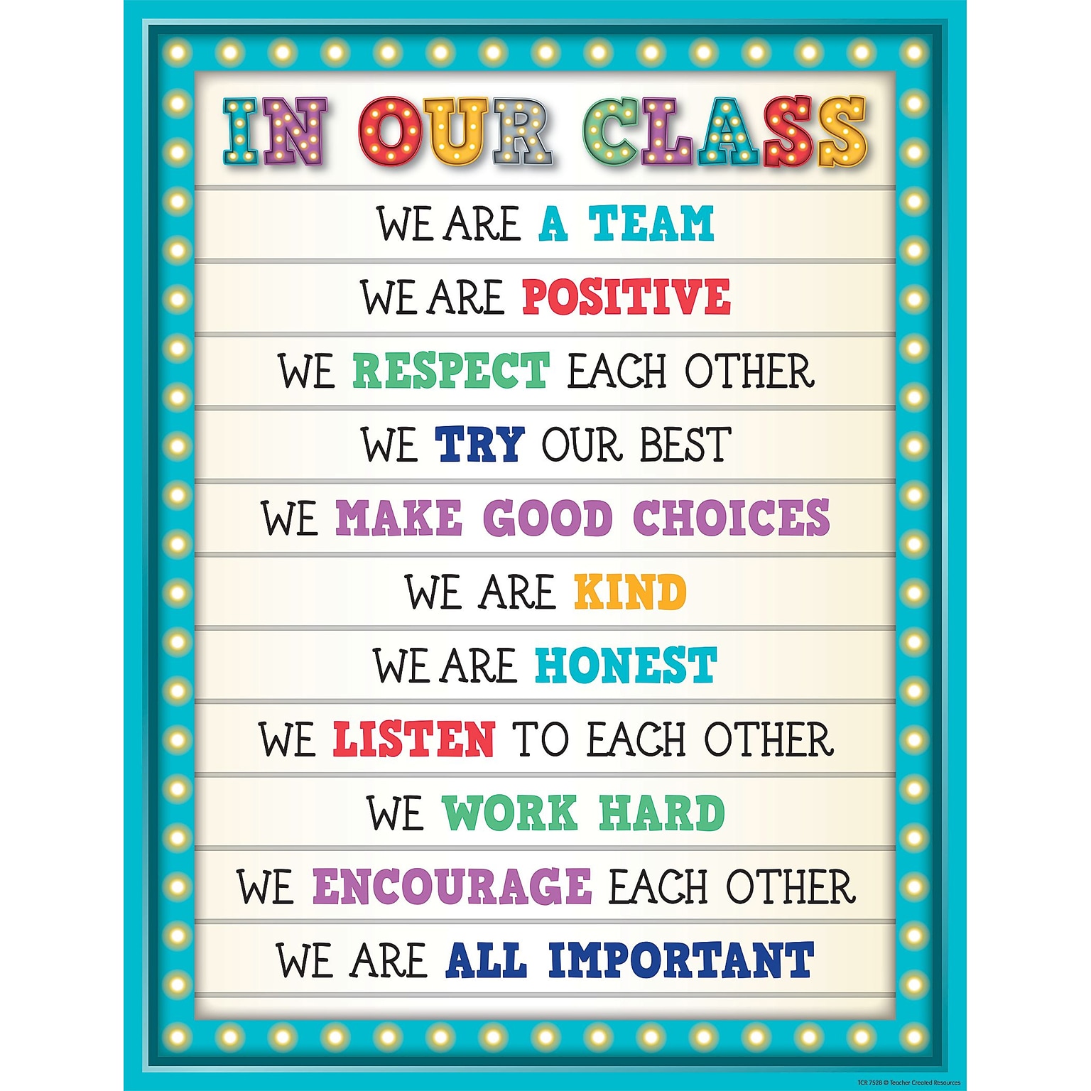 Teacher Created Resources 22 x 17 Marquee In Our Class Chart (TCR7528)