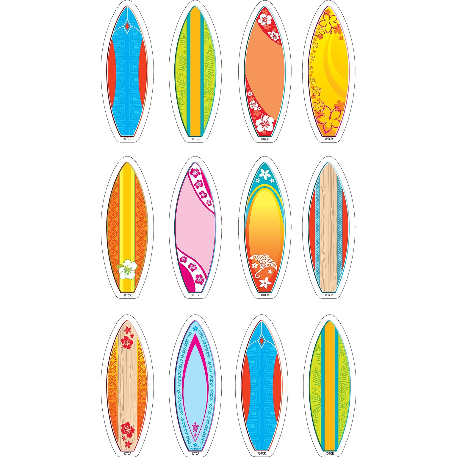 Teacher Created Resources 2-5/8 Surfboards,  Assorted Colors (TCR5537)