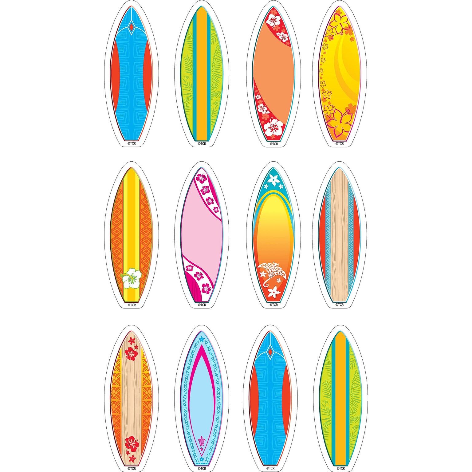 Teacher Created Resources 2-5/8 Surfboards,  Assorted Colors (TCR5537)