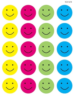 Teacher Created Resources Happy Faces Stickers, Pack of 120 (TCR1274)