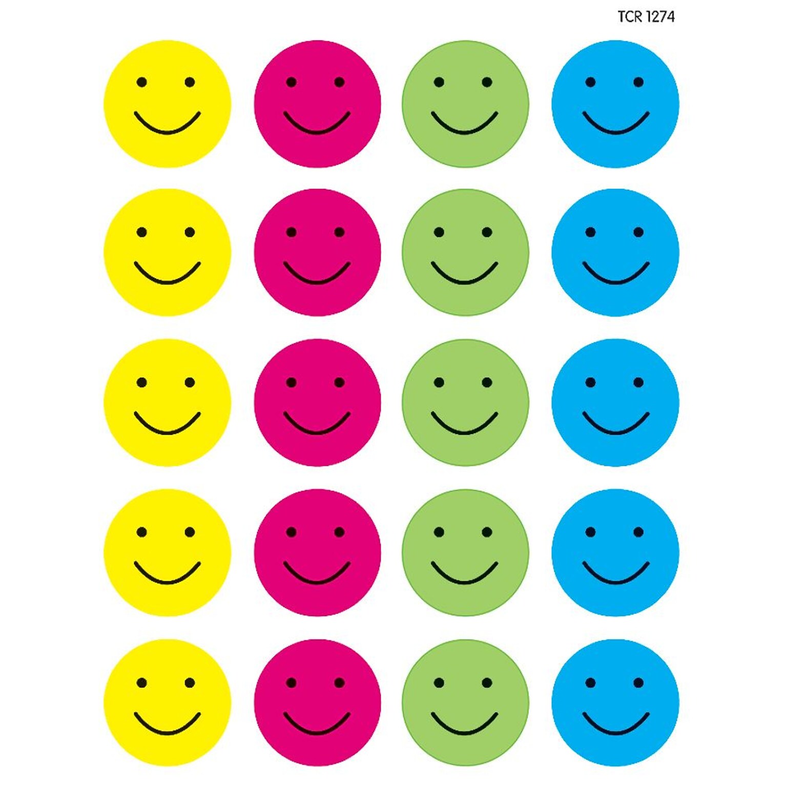 Teacher Created Resources Happy Faces Stickers, Pack of 120 (TCR1274)