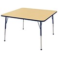 48” Square T-Mold Activity Table, Maple/Navy/Standard Ball