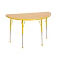 24”x48” Half Round T-Mold Activity Table, Maple/Yellow/Toddler Ball
