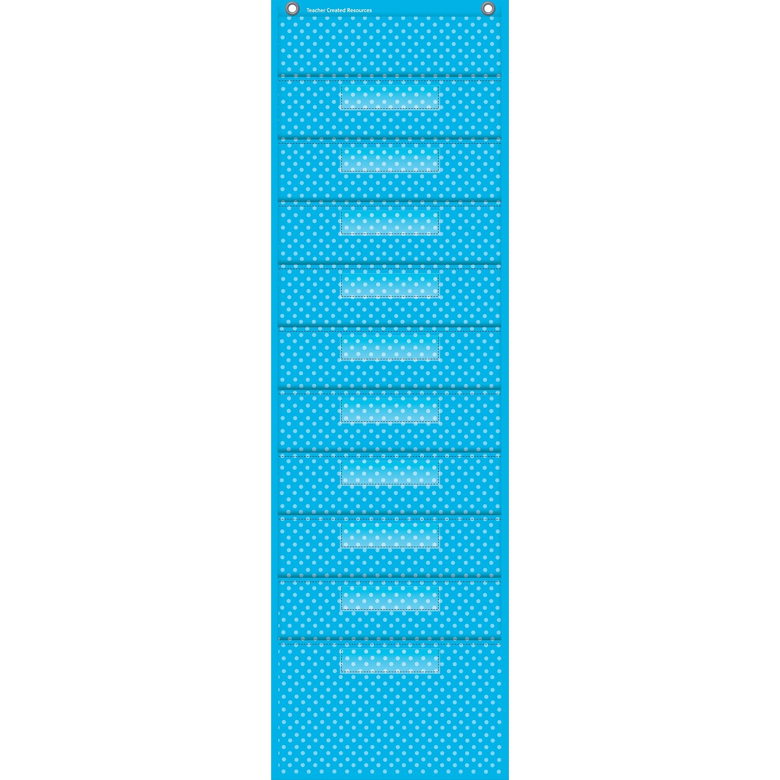 Teacher Created Resources, Aqua Polka Dot 10 Pocket File Storage Pocket (TCR20738)