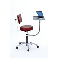 Brandt Laptop Adjustable Height Revolving Stool and Backrest with 360 Degree Rotating Desk (14112 Raspberry)