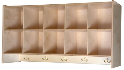 Contender™ 21.75H x 46.75W x 24D Wall Locker & Cubby with Ten Tray Storage with Purple Pastel Trays (C51409PPF)
