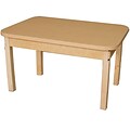 Wood Designs HPL Tables 24D x 36W Rectangle Table 20H Hardwood Legs (HPL243620)