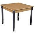 Wood Designs 30 Square Birch Hardwood Tables 18-29H Adjustable Legs (833A1829)