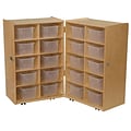Wood Designs 38H x 48W x 15D Mobile Folding Vertical Storage with Lime Green Pastel Trays (162