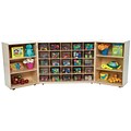 Wood Designs 38H x 96W x 15D Mobile 25 Tri-Fold Storage with Translucent Trays (25501)