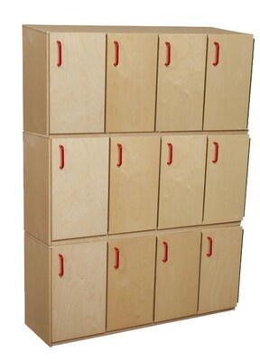 Wood Designs 20''H x 49''W x 15''D Stacking Lockers with Doors-Three Units (46330)