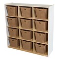 Wood Designs 49H x 48W x 15D Big Cubby White Storage with 12 Baskets (50912WHT-719)