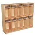 Wood Designs 49H x 58W x 15D Space-Saving Ten Section Locker with Translucent Trays (990314CT)
