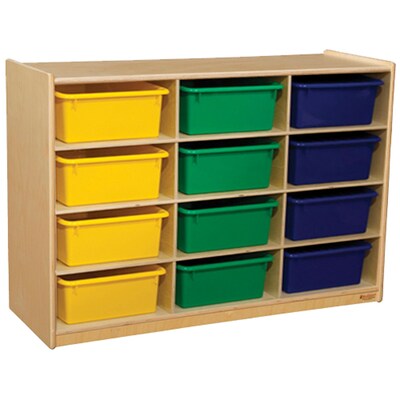 Wood Designs 29.06H x 42W x 15D Cubby Shelves with Assorted Trays (990315AT)