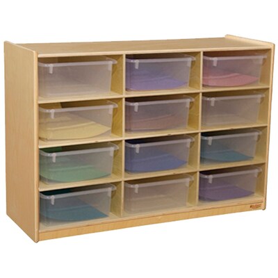 Wood Designs 29.06H x 42W x 15D Cubby Shelves with Translucent Trays(990315CT)