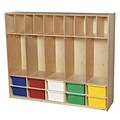 Wood Designs 49H x 58W x 15D Five Section Locker with Cubbies - Assorted Trays (990316AT)