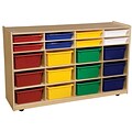 Wood Designs 30H x 48W x 15D Mobile Multi Bin Storage with Assorted Trays (990330AT)