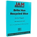 JAM Paper® Smooth Colored Paper, 24 lbs., 8.5 x 11, Blue Recycled, 50 Sheets/Pack (101592A)