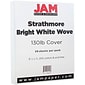 JAM Paper Strathmore Bright White Wove Cardstock Paper, 130 lbs., 8.5 x 11, White, 25 Sheets/Pack