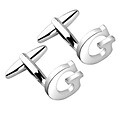 Zodaca Mens Initial G Alphabet Letter Silver Copper Cufflinks Fathers Day Wedding Birthday Party (2128905)