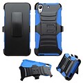 Insten Hard Dual Layer Plastic Silicone Case w/Holster For HTC Desire 626/626s - Black/Blue (2133950)