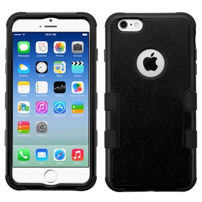 Insten Tuff Hard Dual Layer Silicone Case For Apple iPhone 6/6s - Black (2178081)