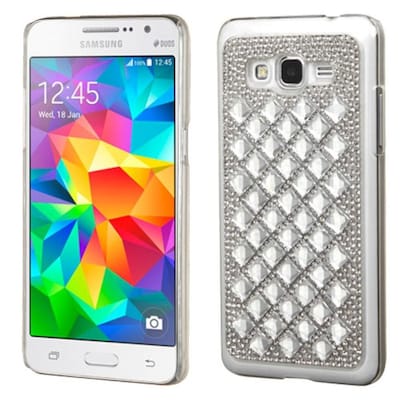 Insten Hard Diamante Cover Case For Samsung Galaxy Grand Prime - Silver (2177038)
