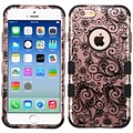 Insten Tuff Four-leaf Clover Hard Hybrid Rubberized Silicone Cover Case For Apple iPhone 6/6s - Black (2177668)