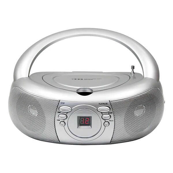 Hamilton Buhl™ MPC-3030 Top Loaded CD Boombox with AM/FM Radio, Silver