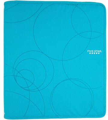Five Star Standard 1.5 3-Ring Zipper Binder, Teal (72358)