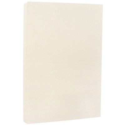 JAM Paper Strathmore 80 lb. Cardstock Paper, 8.5 x 14, Ivory White Wove, 50 Sheets/Pack (17428906)