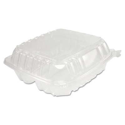 Dart ClearSeal Hinged-Lid Plastic Containers, Clear, Plastic, 125/Pack, 2 Packs/Carton (DCCC90PST3)