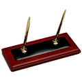 Dacasso  Wood & Leather Double Pen Stand (DCSS008)