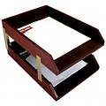 Dacasso  Leather Double Legal Trays - Mocha (DCSS414)