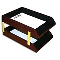 Dacasso  Toned Leather Double Legal Trays (DCSS444)