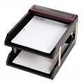 Dacasso  Leather Double Letter Trays - Rosewood (DCSS450)