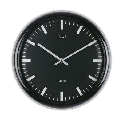 Opal Luxury Time Products  Dome Glass Clock - Black (OPLX045)