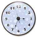 Trend Lab  Blue-Brown Clock Blue Dots- Brown Numbers & Border (TREND027)