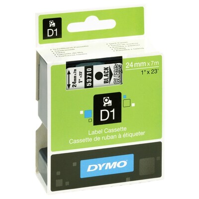 DYMO Standard D1 53710 Label Maker Tape, 1W, Black on Clear