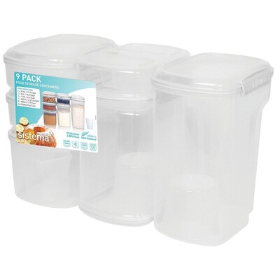 Sistema USA® Bake It™ 9 Piece Food Storage Container Set, Clear (1213)