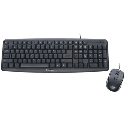 VERBATIM 99202 Slimline Corded USB Keyboard and Mouse