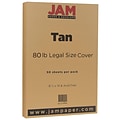 JAM Paper® Matte Legal Cardstock, 8.5 x 14, 80lb Light Brown Tan, 50/pack (16729546)
