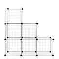 Everyday Home 14.5 x 14.5 x 14.05 Modular Mesh Storage Cube, Silver, 6 Pack (83-22)
