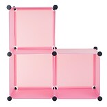 Everyday Home  14x14x14 Plastic Storage Cubes, Pink, 3 Pack (83-21-P)