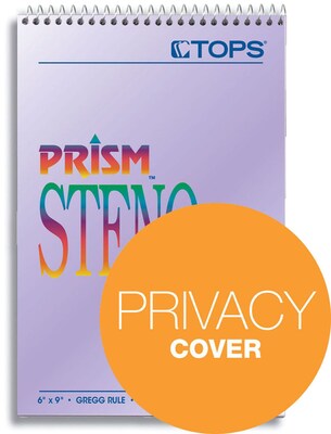 TOPS Prism Steno Pads, 6" x 9", Gregg, Purple, 80 Sheets/Pad, 4 Pads/Pack (TOP 80264)