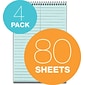 TOPS Prism Steno Pads, 6" x 9", Gregg, Blue, 80 Sheets/Pad, 4 Pads/Pack (TOP 80284)