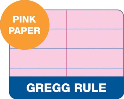 TOPS Prism Steno Pads, 6" x 9", Gregg, Pink, 80 Sheets/Pad, 4 Pads/Pack (TOP 80254)