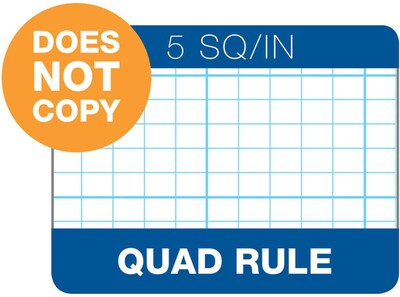 TOPS Graph Pad, 8.5" x 11", Quad Ruled, White, 50 Sheets/Pad (33051)
